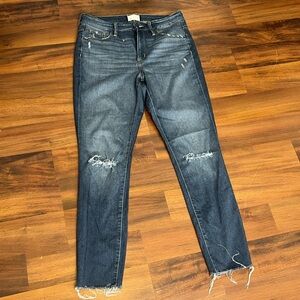 Universal Thread Dark Blue Distressed Skinny Jeans